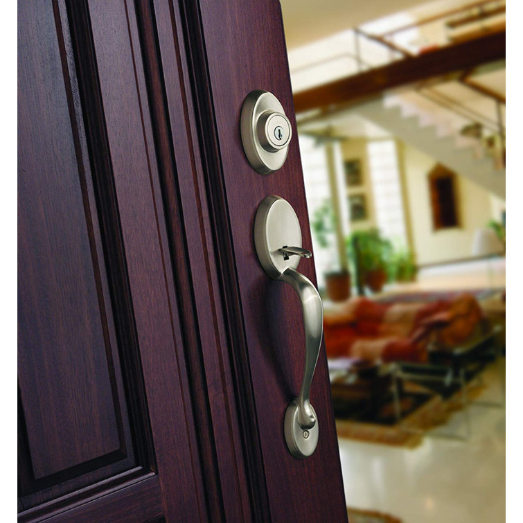 Kwikset Chelsea Handleset with Single Cylinder Deadbolt and Tustin Door